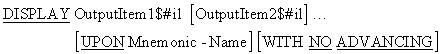 DISPLAY verb syntax diagram