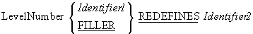 REDEFINES clause syntax diagram