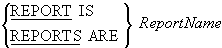 REPORT IS clause syntax diagram linking an FD entry to a Report Description